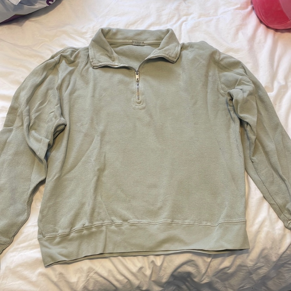 John Galt/Brandy waffle light grey quarter zip